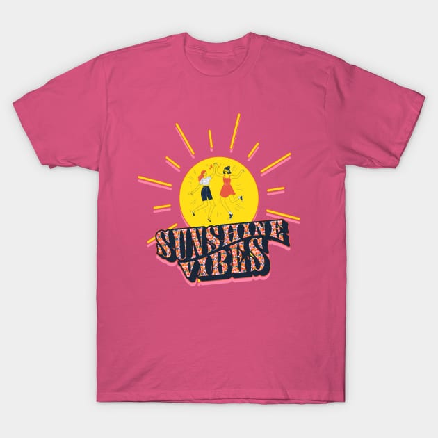 SUNSHINE VIBES Top for Groovy People T-Shirt by KerrieMarksArt